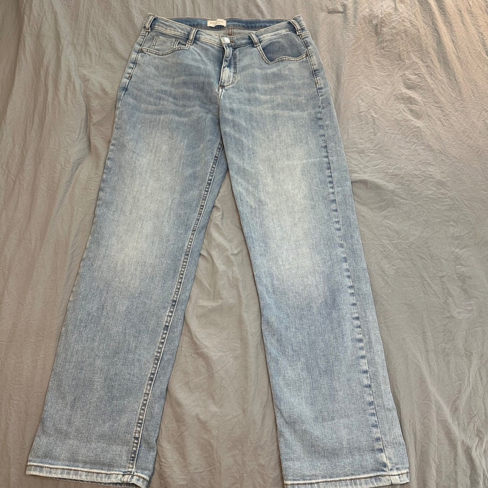 Pilcro and the Letterpress Light Wash Straight Leg High Rise Jeans Size 28
